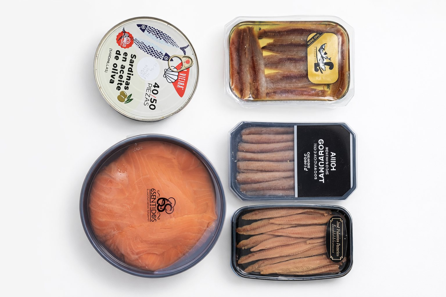 Selección de aperitivos gourmet en tienda