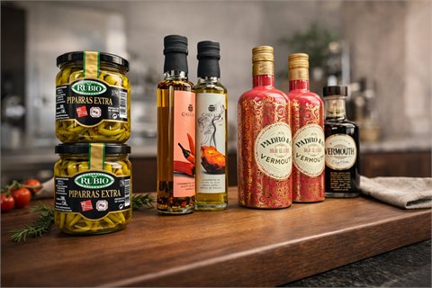 Piparras, aceite y aperitivos seleccionados para llevar